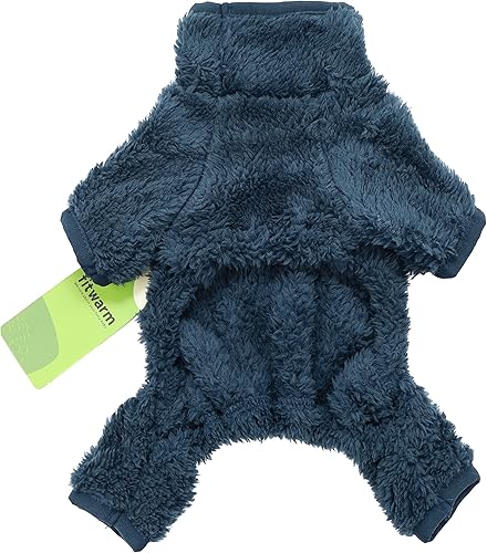 Miniatura 2 de Fitwarm Pijama de terciopelo mullido para perros, ropa de invierno para perros pequeños, niños y niñas, overol para mascotas, ropa de gato, azul