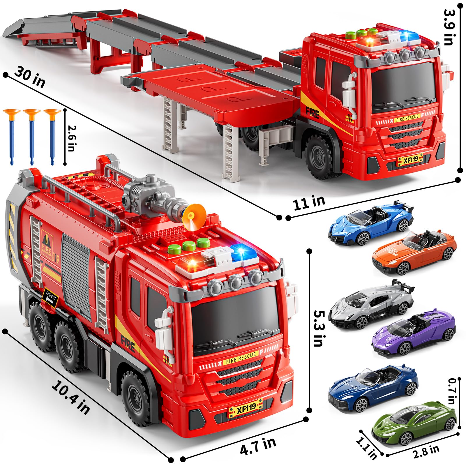 Camion dei pompieri giocattolo per bambini dai 3 ai 5 anni