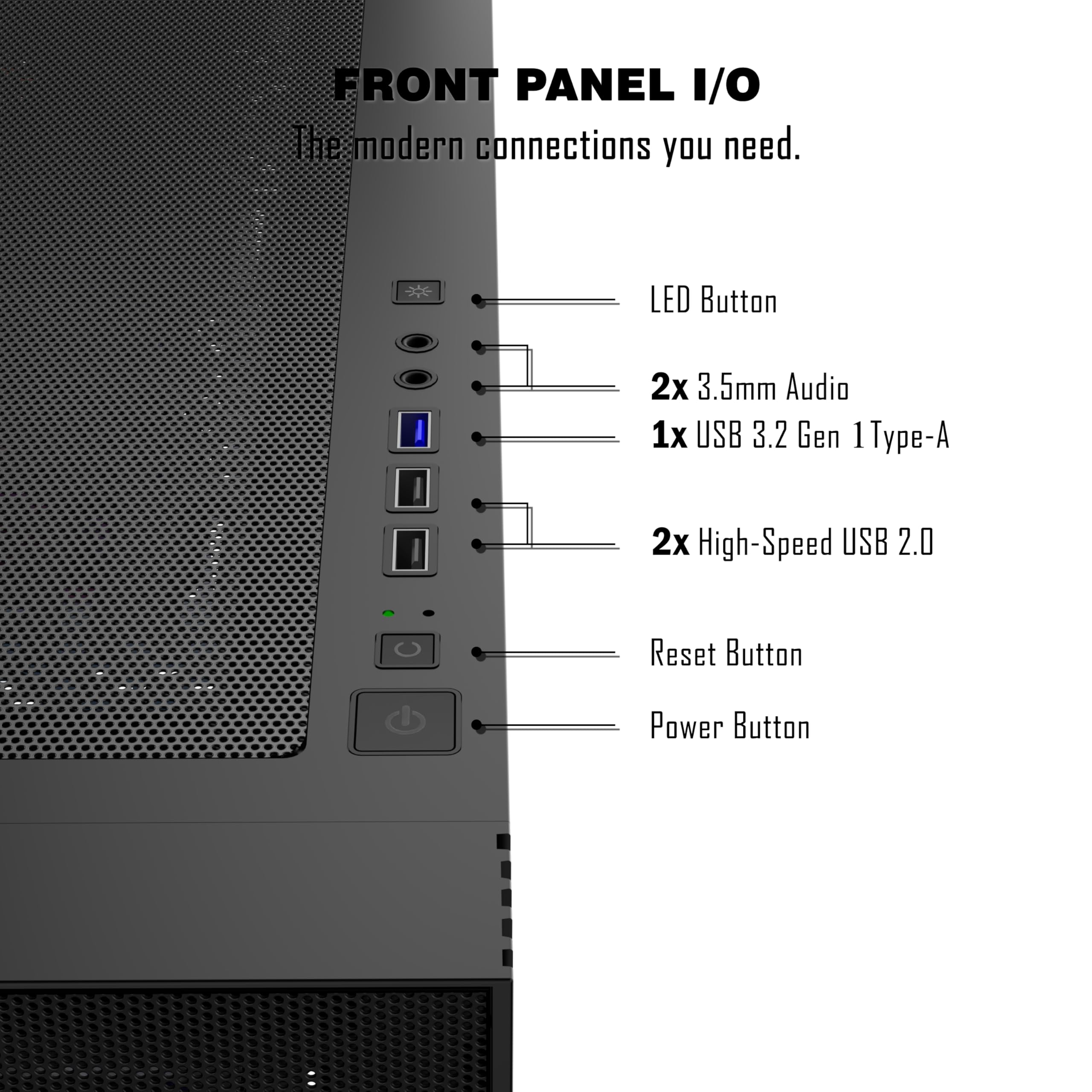 Case per PC Case ATX 3 preinstallata, case per computer Mid Tower con vetro temperato, pannelli in legno di noce stampati, supporto radiatore da 360 mm, custodia da gioco nera (H3)