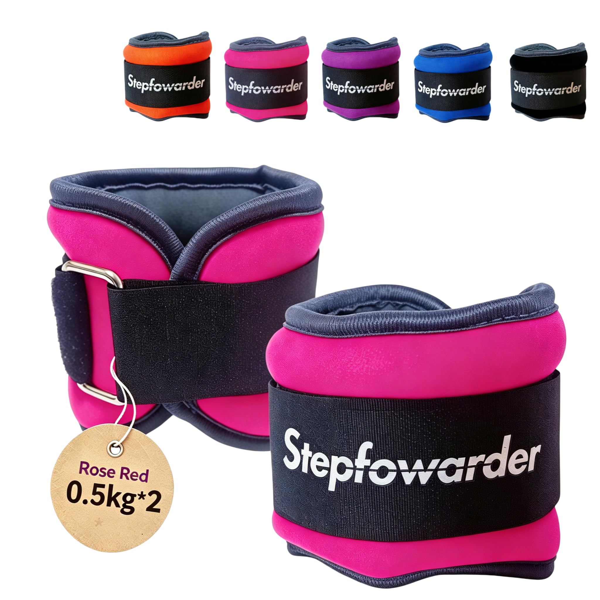Stepfowarder 2er Set Gewichtsmanschetten 0.3-1.0kg, Gewichtsmanschette Fuß Gewichte für Beine und Arme, 3 Farbvarianten, Laufgewichte für Hand- und Fußgelenke