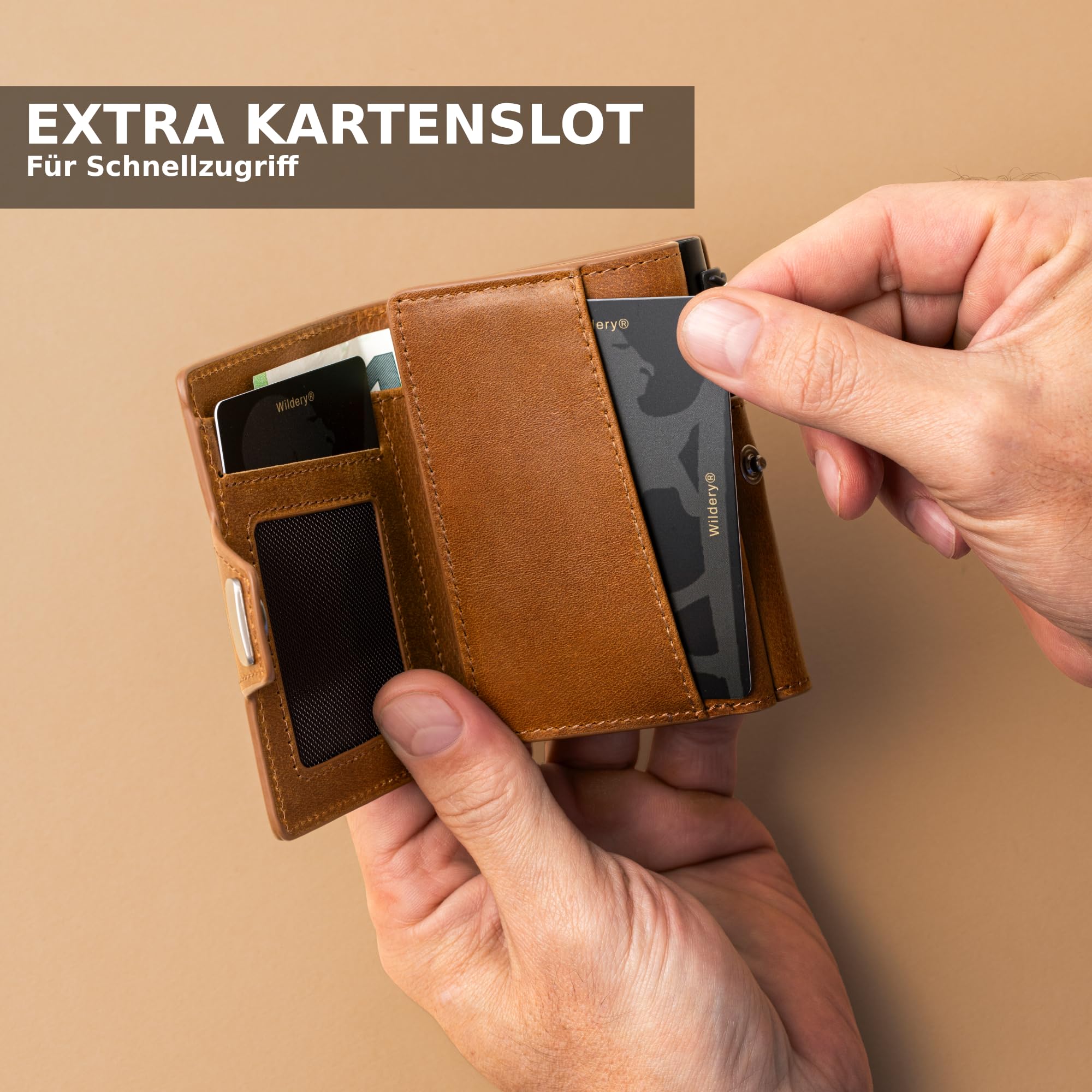 Premium Leder Geldbörse Herren – Slim Wallet aus Echtleder, Smart Wallet, Kartenetui & Kartenhalter, Geldbeutel RFID Schutz, Portemonnaie Männer, Portmonee Herren (Ohne Münzfach, Schwarz)