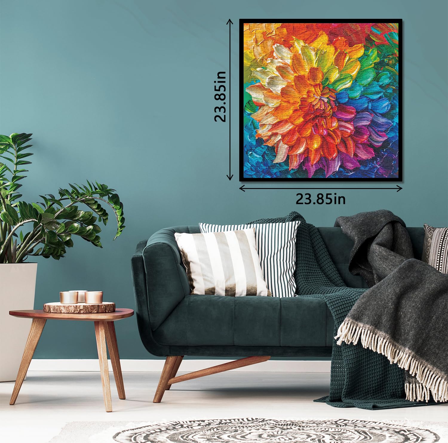 Dahlia Puzzle Colorful Flower Wall Puzzles For Adults, Painting
