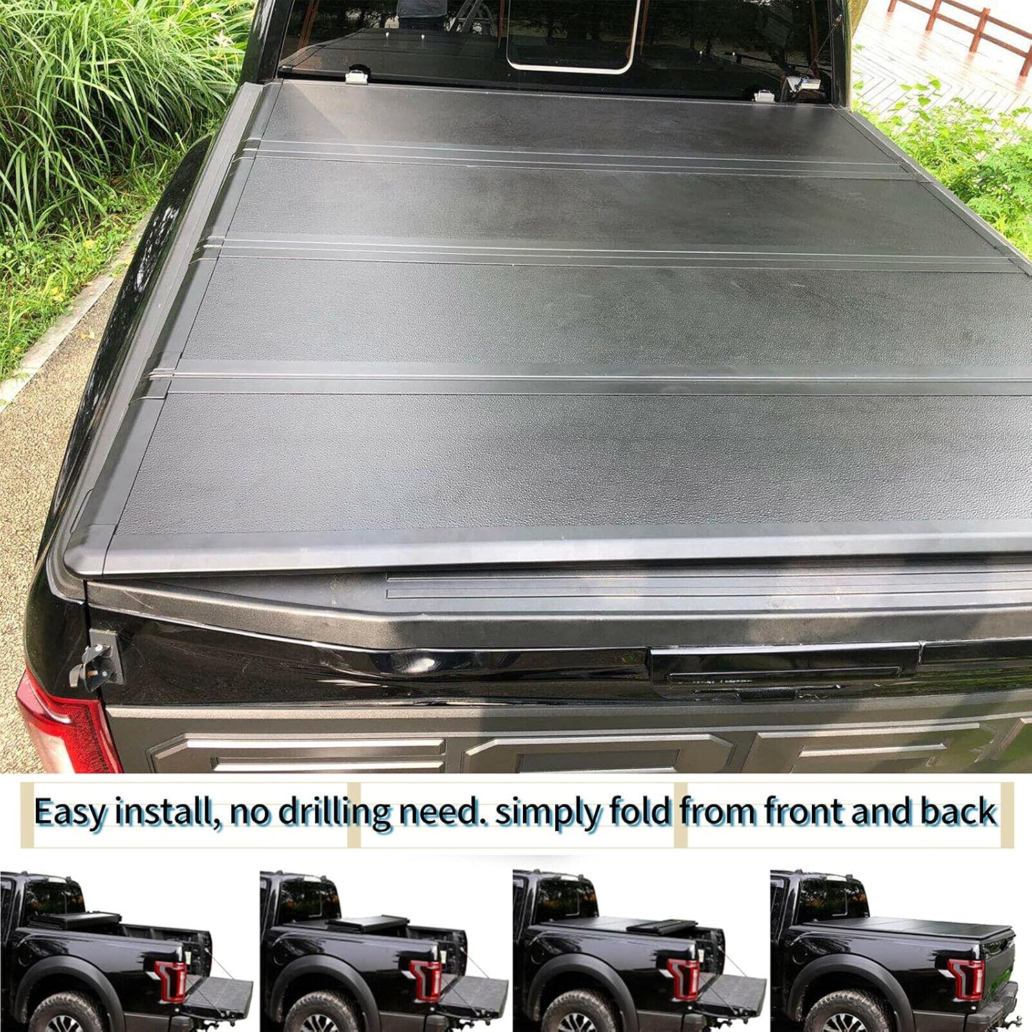 Buy Beydato Auto 6 4ft Hard Quad Fold Truck Bed Cover Fits For 2002 2021 Dodge Ram 1500 Classic Black Bed Quad Fold Truck Bed Tonneau Cover Online In Indonesia B094y5w2nr