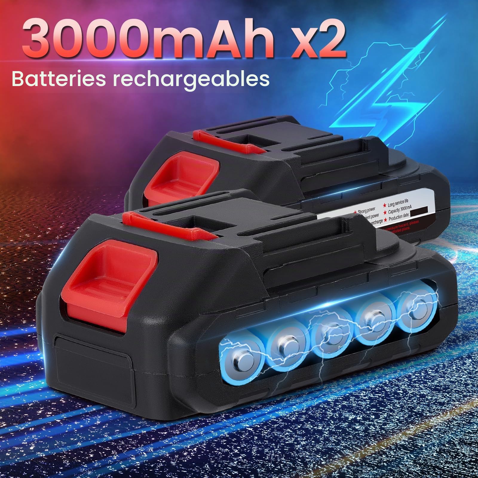Pistolet à Peinture sans Fil, 21V 18000tr/min, 5 Buses et 3 Modes de Pulvérisation, Electrique avec 2x3000 mAh et Chargeur pour Clôtures, Murs