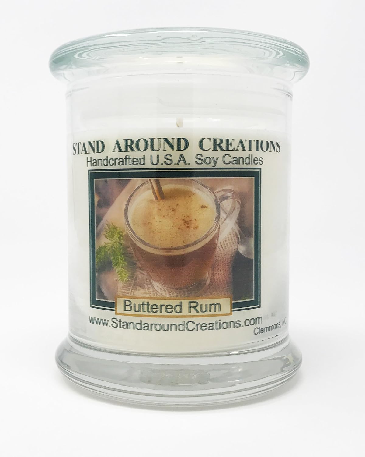 Premium 100% Soy Candle - 12 oz. Status Jar - Buttered Rum: Our Buttered Rum Smells Like The Real Thing - Dark Rum, Butter, Sugar w/Cloves.