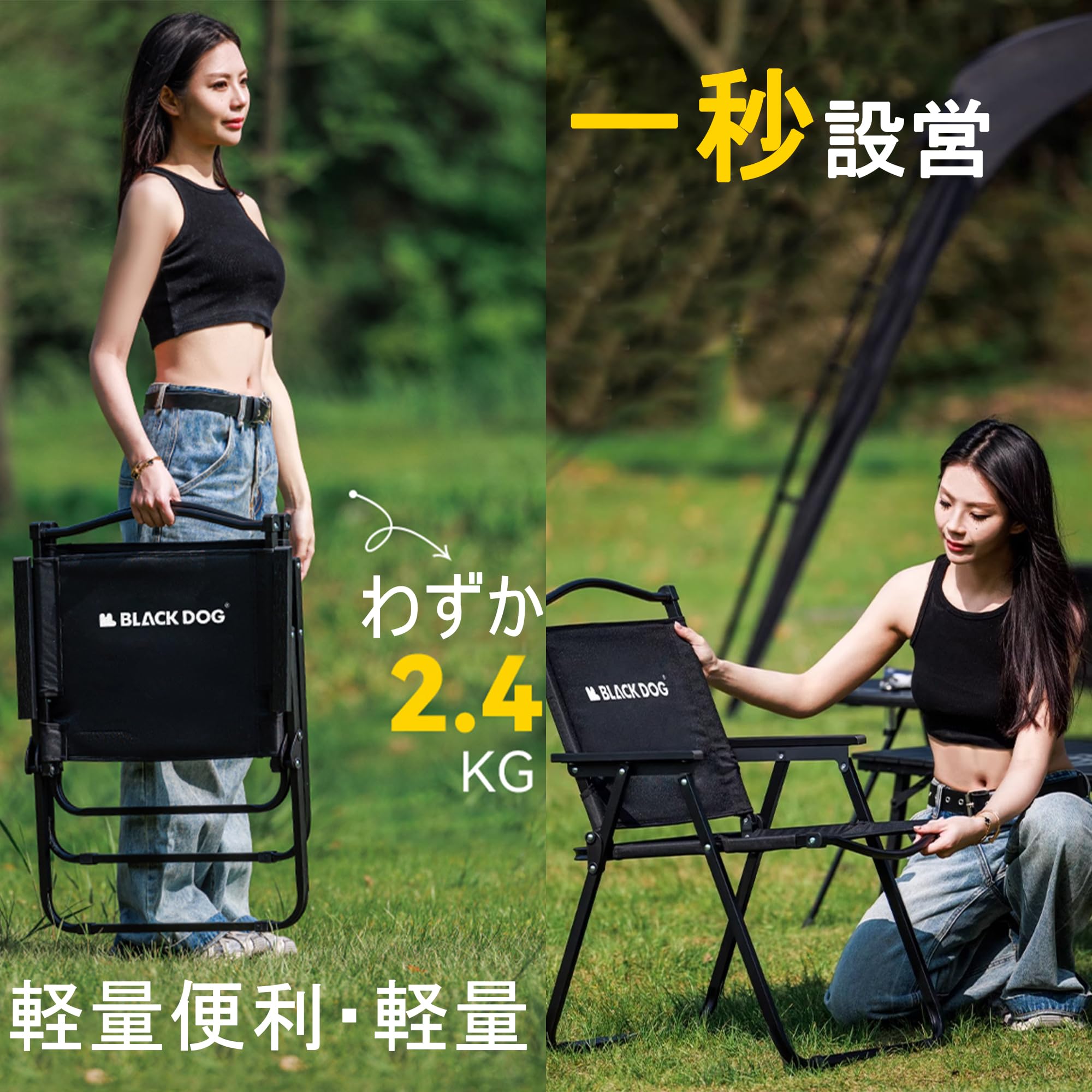 Amazon.co.jp: Blackdog カーミットチェア 折りたたみ 耐荷重190kg 一