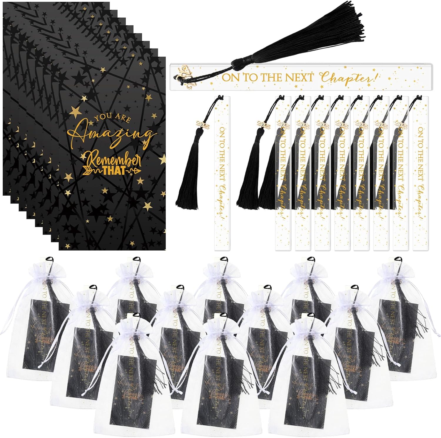 36 Sets Class of 2025 Graduation Bookmarks onto The Next Chapter 2025 Acrylic Bookmarks and Inspirational Cards Graduation Gifts for Him Her, College Graduation High School Graduation