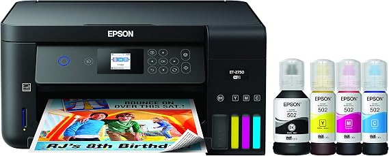 Amazon.com: Impresora de tanque Expression ET-2750 EcoTank de EPSON a  color, inalámbrica : Productos de Oficina