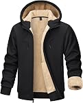 TACVASEN Men's Hoodie Winter Full Zip Heavyweight Fleece Sherpa Lined Warm Sweatshirt Work Casual Hoodies