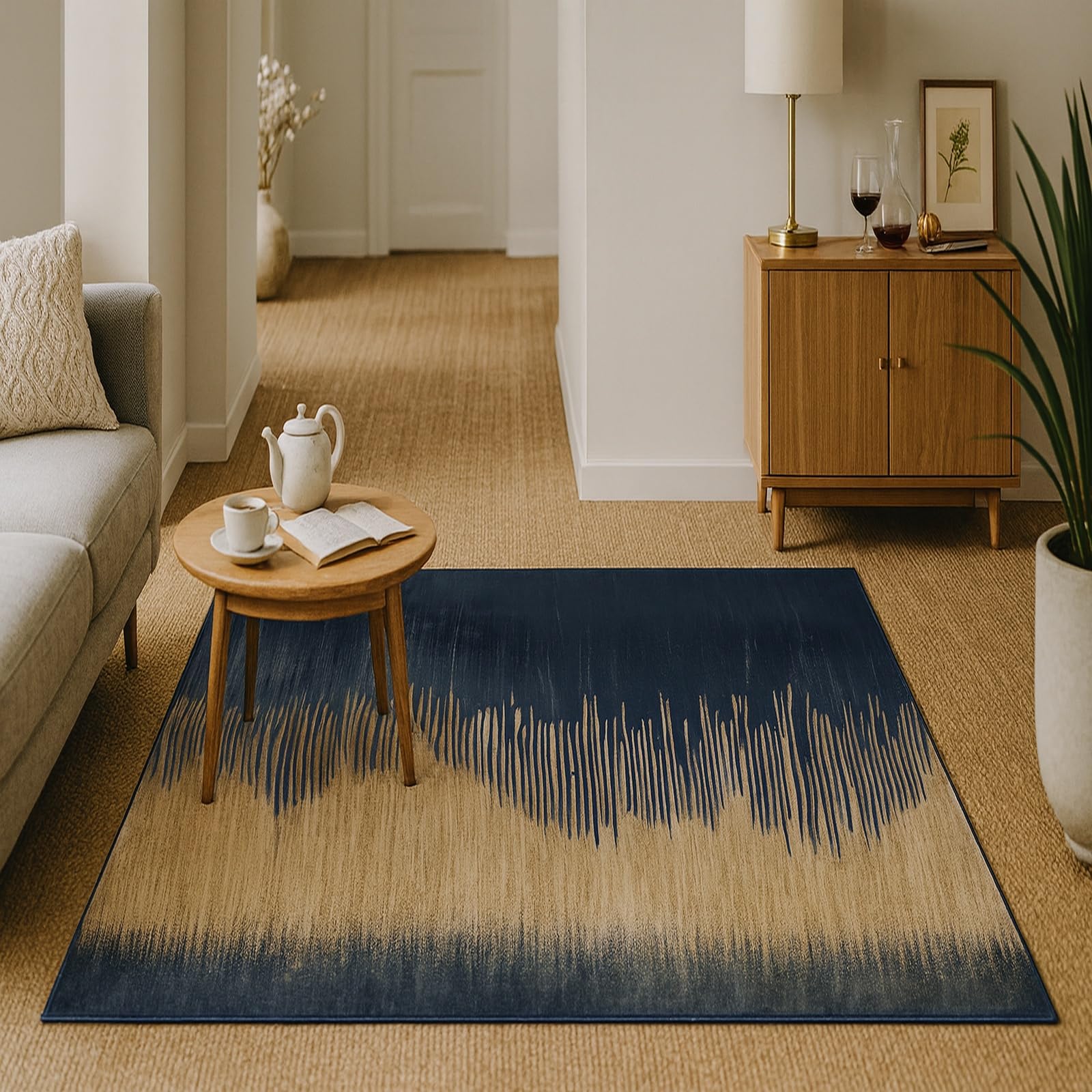 Tapis lavable antidérapant Rururug pour le salon et la salle à manger