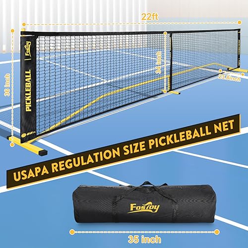 Miniatura 5 de Fostoy Pickleball Net, 22FT Regulation Size Portable Pickleball Net,18-Ply PE Nets Weather Resistant Steady Metal Frame Pickle Ball Net System with
