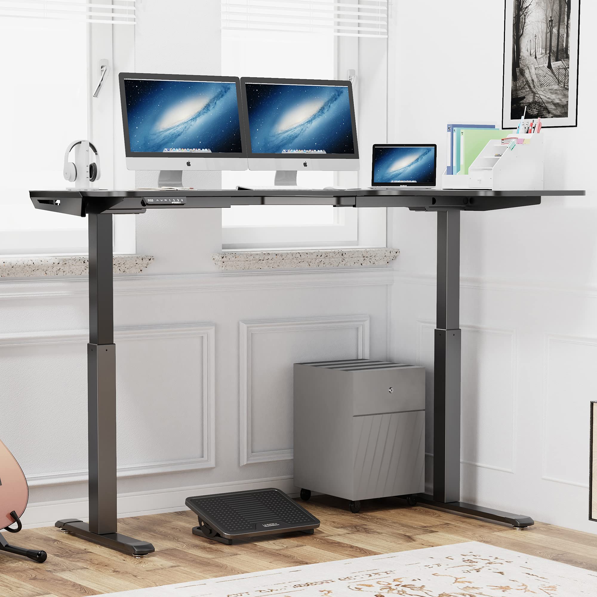 Eureka Ergonomic Standing Desk 61", Electric Height Adjustable L Shaped