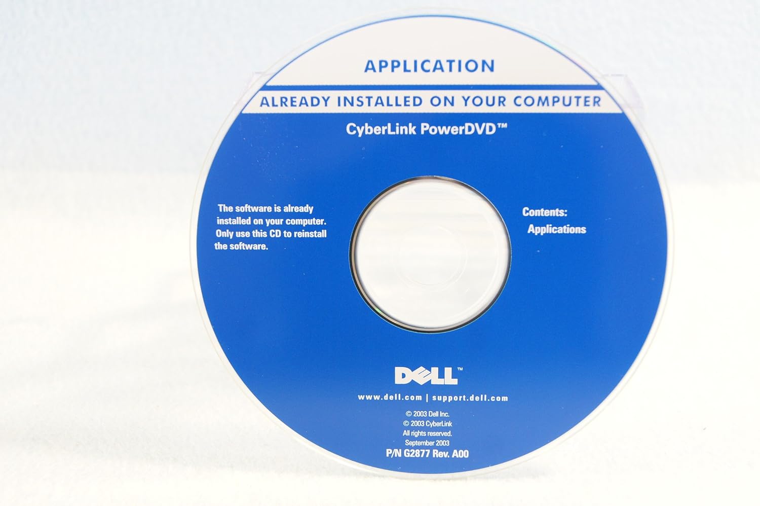 Dell Cyberlink Power DVD Driver Part Number G2877 Rev. A00