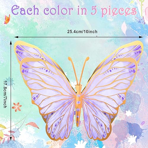 Miniatura 2 de 10 centros de mesa de mariposa para mesas decoraciones de fiesta de mariposa centros de mesa de mariposa decoración de pared para cumpleaños baby