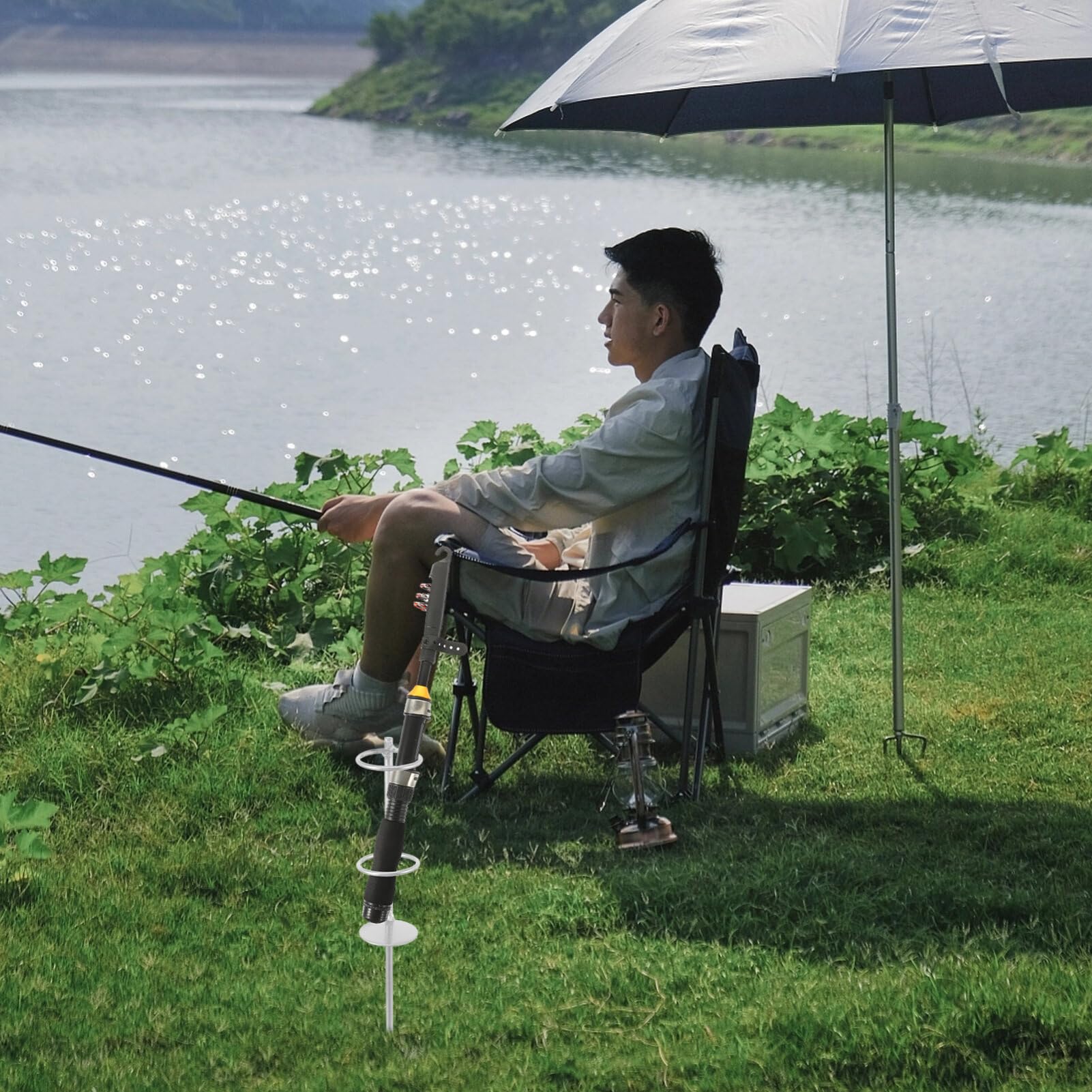 Sosoport outdoor umbrella large Sand Anchor heavy Outdoor Parasol Holder umbrella pole Umbrella Metal Stand parasol stand fishing umbrella stand Accessories small fishing gear