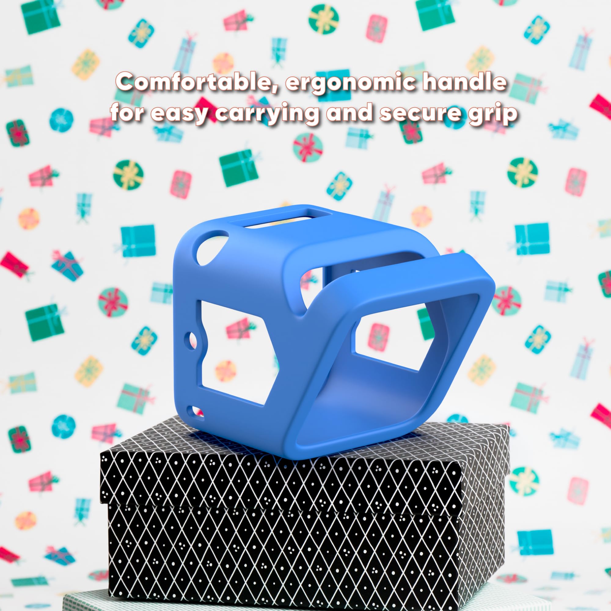 Silicone Case Compatible with Yoto Player (3rd Generation), Easy-to-Carry Handle, Anti-Slip Case, Protective Cover, Adventure Jacket (Blue)