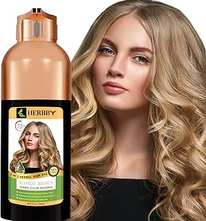 HERBBY Hair Color Shampoo for Gray Hair Coverage&Color Transform with 9 Herbal Extracts -Long