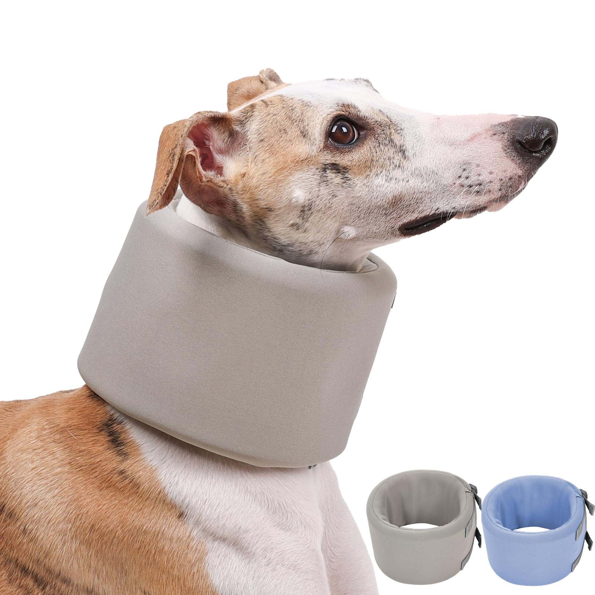ETIAL Dog Neck Brace After Surgery, Breathable Dog Protective Collar to Prevent Pets from Anti-Bite Lick Wound Healing, E-Collar &amp; Cone Collar Alternative for Small Medium Large Dogs (Gray, L)