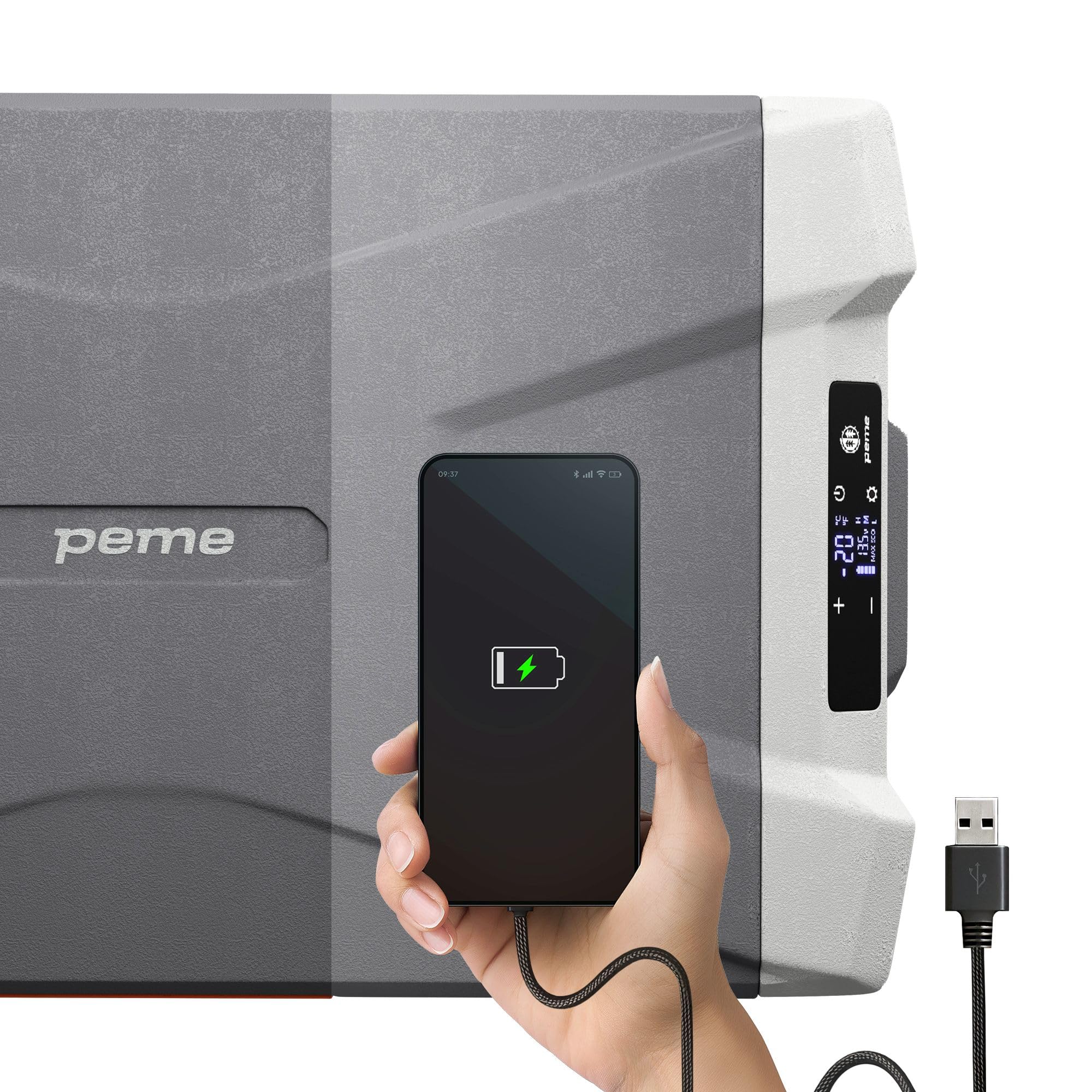 Peme Quest 15,3-26,8-35,3L - Compressor koelbox Met App-bediening, Vries- & verwarmfunctie, Dual Power 12 V/24 V y 230 V voor Camping, Outdoor & Auto