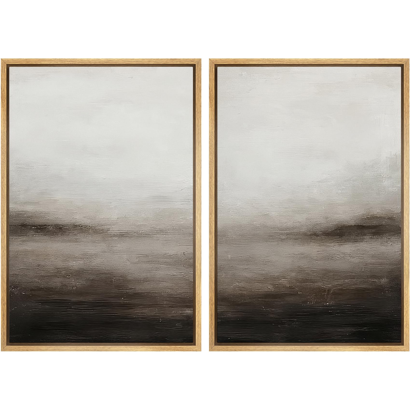 MUDECOR Framed Canvas Print Wall Art Monochromatic Gradient Abstract Minimalist Gray Illustrations Modern Art Decorative Bohemian Colorful Chic for Living Room, Bedroom, Office - 16"x24"x2 Black — view 124