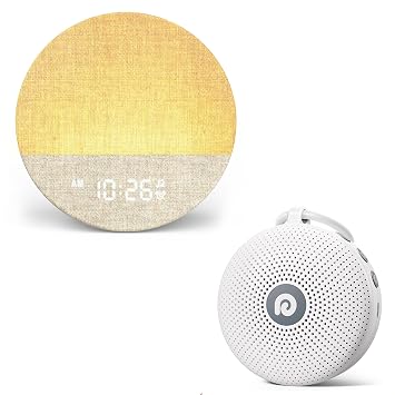 Dreamegg Sunrise 1 Bundle with Sleep Lite D11Max Home & Travel Sound Machines for Sleeping, Nature Sounds, White Noise and Lullaby, White Noise Machine for Home Gift