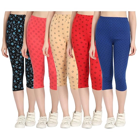 Printed Capri for Womens/Girl Pack of 5