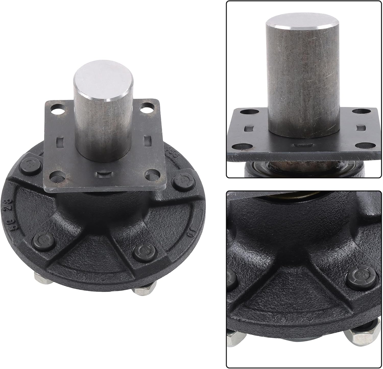2 Sets Pre-Assembled Trailer Hub Spindle Kit 5-Lug 5.5 Inch #84 Spindle with Brake Flange for Stub End 3500Lb Axle