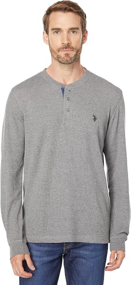 Long Sleeve Thermal Henley Shirt 