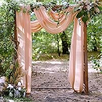 Vista 17 de Tela drapeada para arco de boda, cortinas de arco blanco, cortina de telón de fondo transparente para ceremonia, decoración de arcos de boda, 19