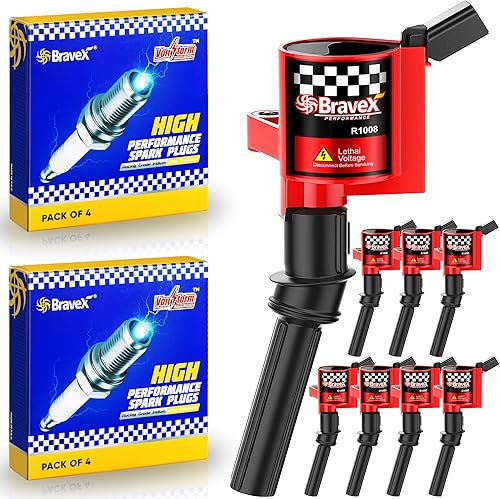 Miniatura 6 de Bobina de arranque Bravex para auto. Juego de 8 unidades, amarillo (8 PACK Yellow)