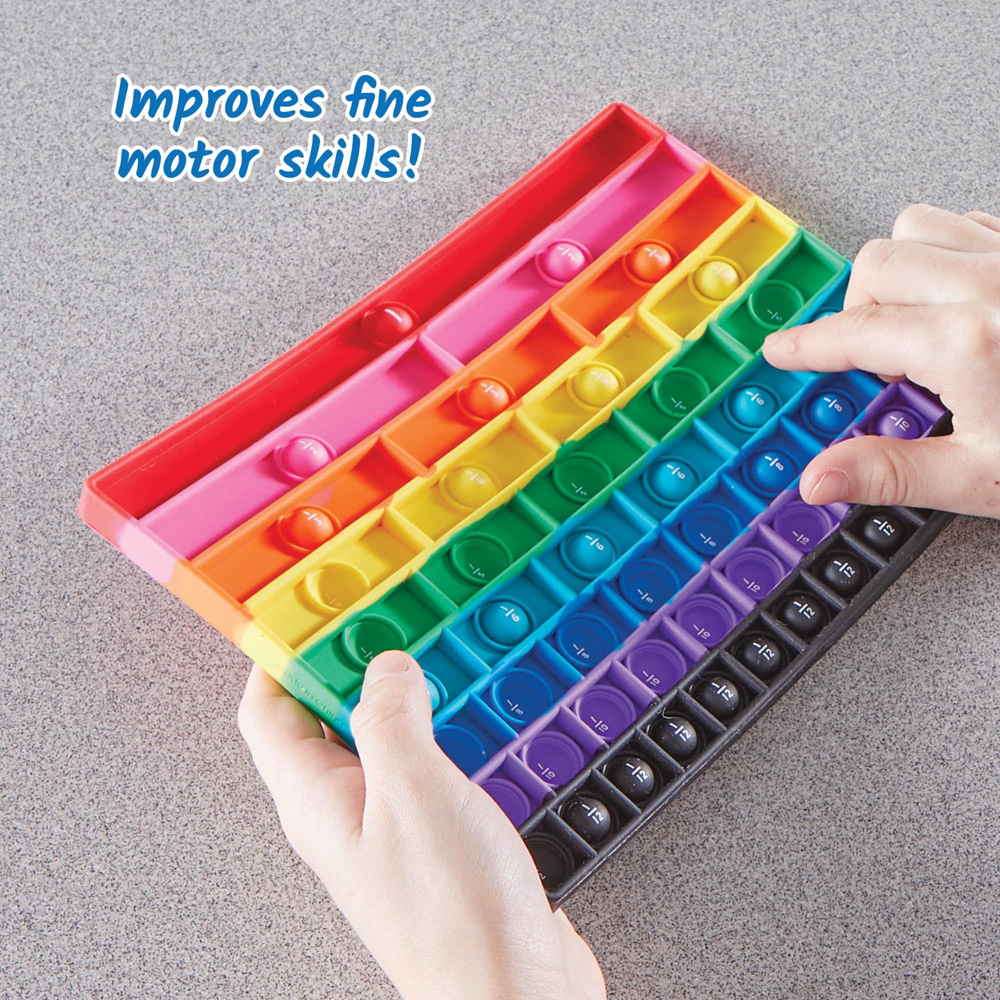 Learning Resources Rainbow Fraction Sensory Bubble Popper, Push Pop Fidget Toys for Kids Fraction Manipulatives - Image 3