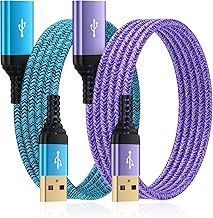 USB Extension Cable 6FT, 2Pack USB Extender USB3.0 Extension Cord Type A Male to Female Extender Cable 5Gbps High Speed Data Transfer for Gamepad,Keyboard,Webcam,Mouse,Camera,Flash Drive,Hard Drive