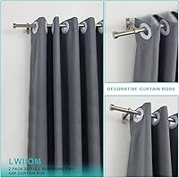Vista 2 de Paquete de 2 barras de cortina para ventanas de 48-84 pulgadas, barras de cortina de ventana ajustables con remates de tapa final de aluminio