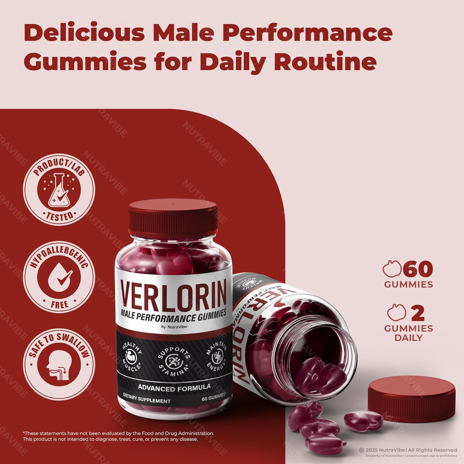 (5 Pack) Verlorin Gummies, Premium Energy & Power Support | Great-Tasting Gummy for Stamina & Overall Performance | Easy-to-Chew, Fast-Acting Formula & Non-Habit Forming Supplement (300 Gummies)