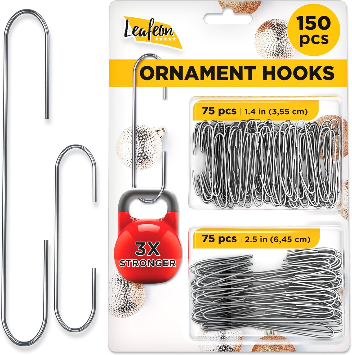Leafeon 150 Pack Ornament Hooks for Christmas - Essential Christmas Ornament Hangers - Perfect Xmas Ornament Hangers for Tree Decoration (Green)