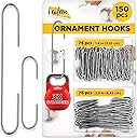 Leafeon 150 Pack Christmas Ornament Hooks – Great Xmas Ornament Hangers for Christmas Tree Decoration (Silver)
