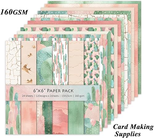 Miniatura 3 de Papel de manualidades, 24 hojas, 12 diseños, álbumes de recortes, una sola cara de 6 x 6 pulgadas, papel de cartulina, álbumes de recortes,