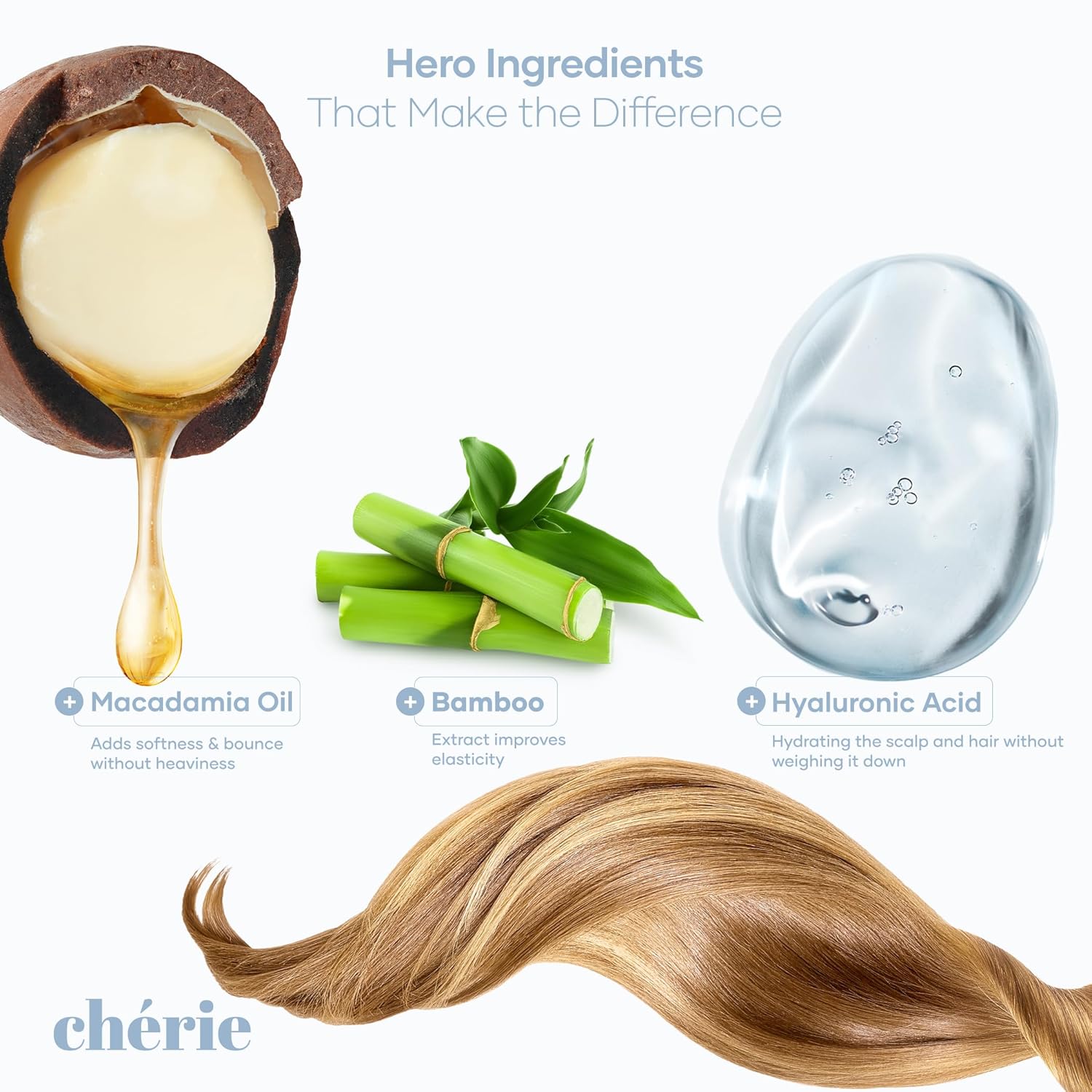 Deep Conditioning Hair Mask for Curly and Straight Hair With Macadamia Oil, Hyaluronic Acid & Bamboo Extract, Hydrating for Dry Damaged, Helps Repair, Reducing Frizz & Breakage, Vegan 16.90 oz | Hydrating, Deep Conditioning, Frizz-Free, Helps Repair - Image 2