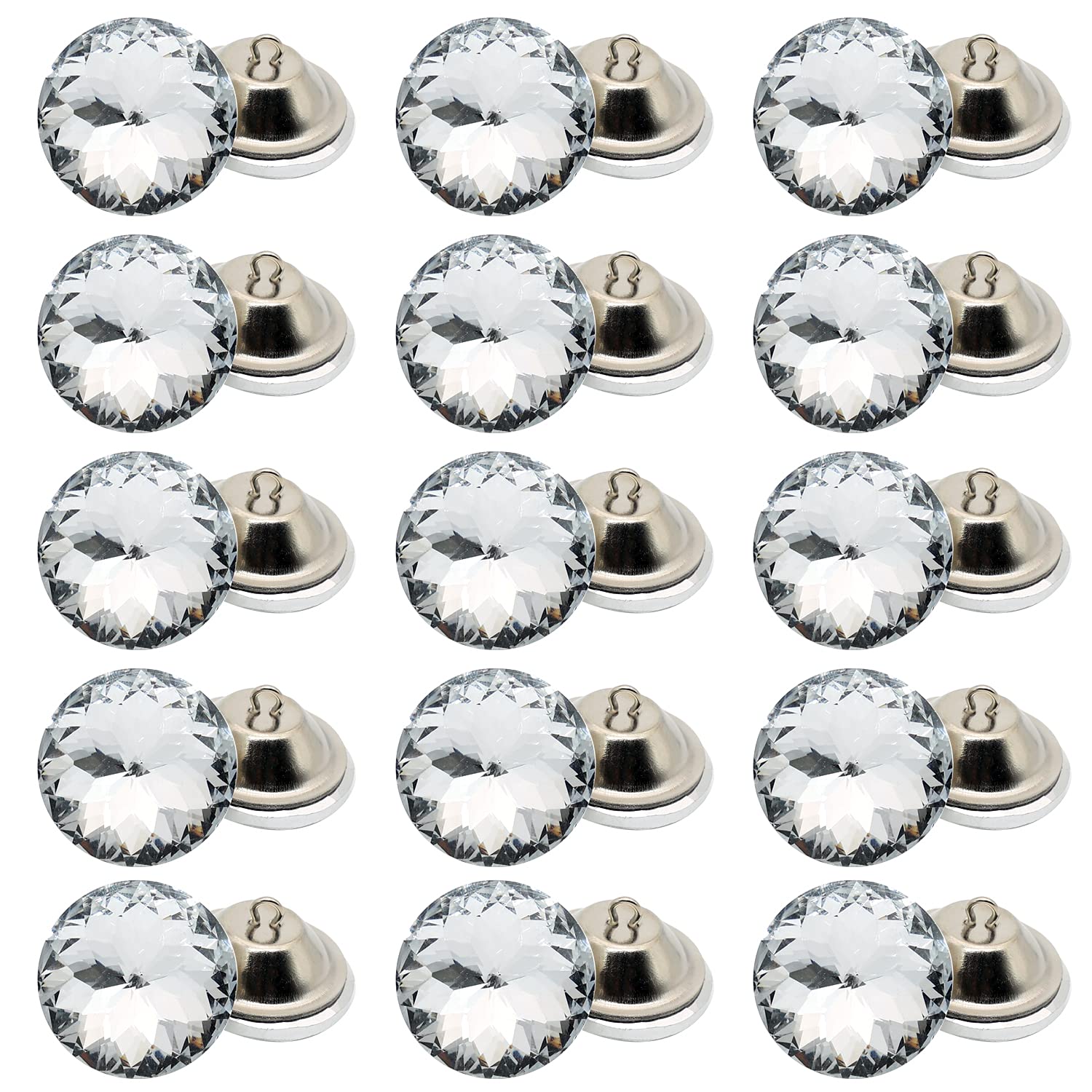 Agidea 30PCS 25mm/1" Crystal Upholstery Buttons, Clear Crystal Rhinestone Sew Buttons, Imitate Diamond Buttons for Tufting DIY Crafts Sofa Bed