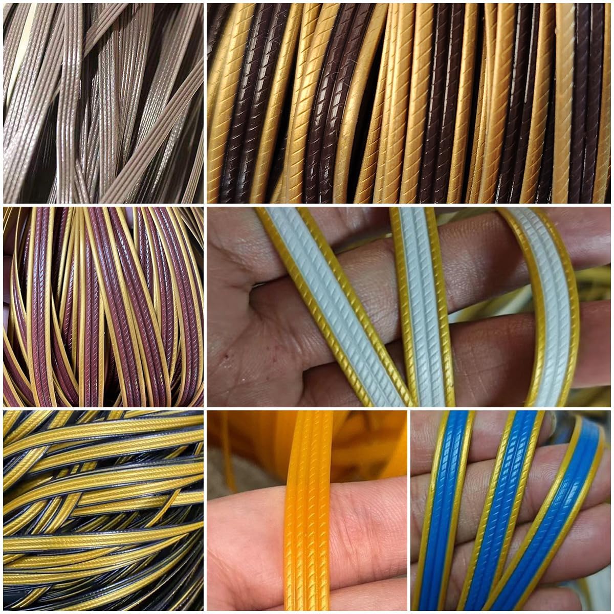 Queenbox 8mm 196.8ft Flat Synthetic Rattan Material, Plastic Wood Wicker Weaving Repair Furniture Kit for Table Storage Basket Chair Fixing, P05