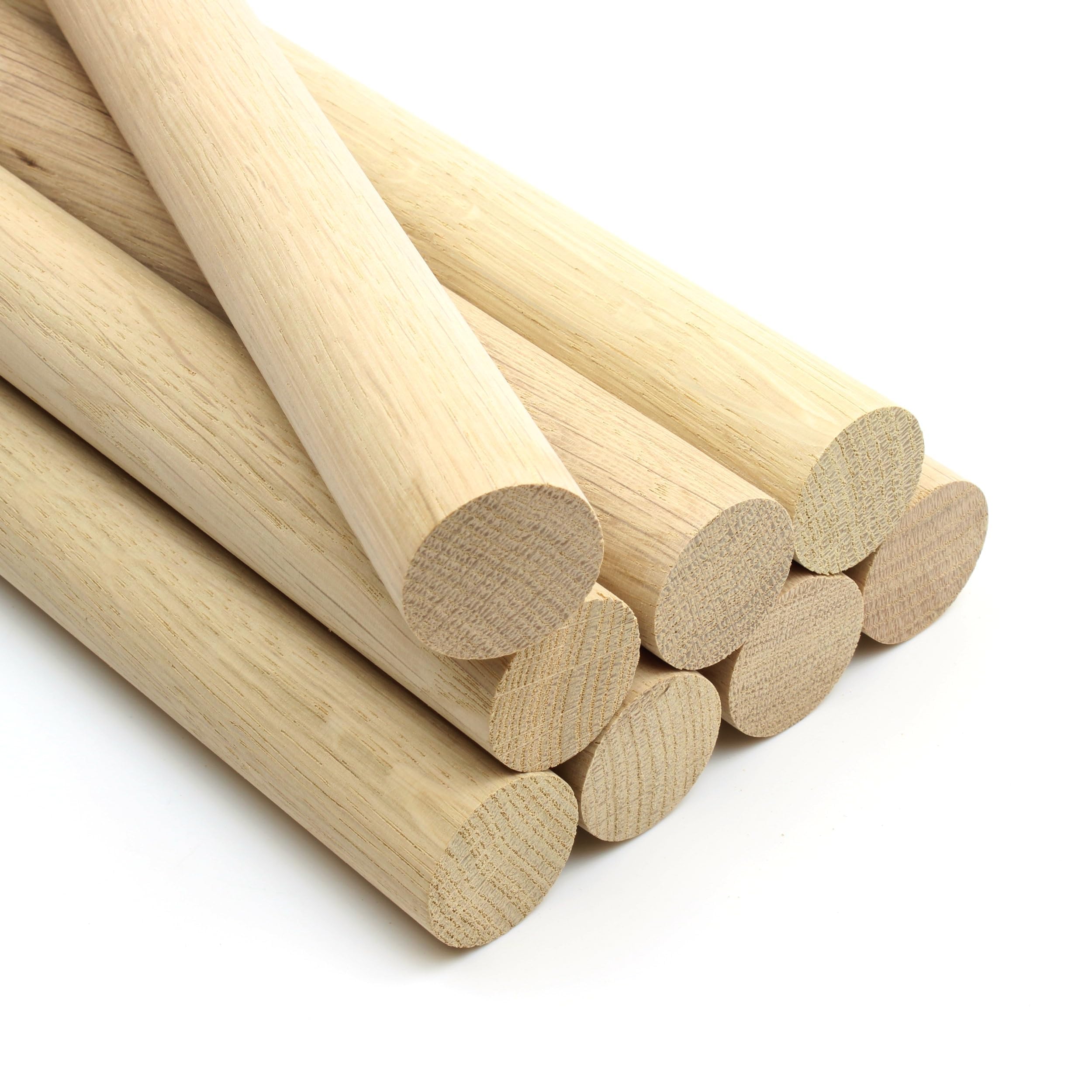 Oakcrafts Oak European Dowel - 350Mm Long (30Mm) - Pack Of 8