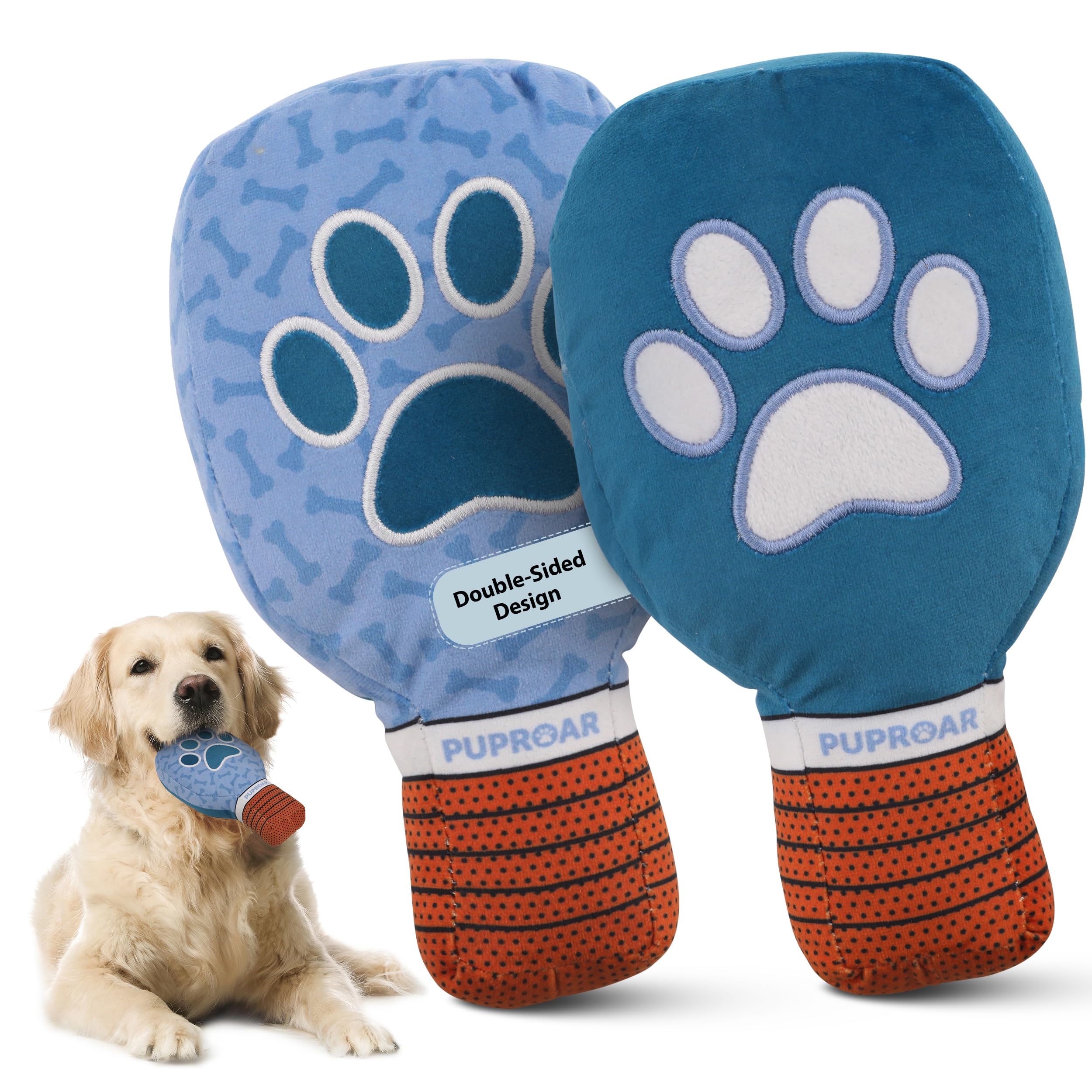 PUPROAR Pickleball Dog Toy Christmas Birthday Dog Toy Present Pickleball Gift Plush Pickle Ball Paddle with Interactive Squeaker