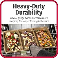 Vista 4 de GoodCook Bandeja Dividida Antiadherente de 11" x 17" – Bandeja de Cocina Texturizada 3 en 1, Fuente para Hornear, Bandeja para Horno de Acero al