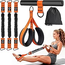 Upgraded Adjustable Pedal Resistance Band with Handles, Exercise Band for Women,3 Tube 30Lb Multifunction Resistance Bands for Abdomen,Waist,Arm,Core/Abs,Leg Workout,Sit Up Equipment for Home
