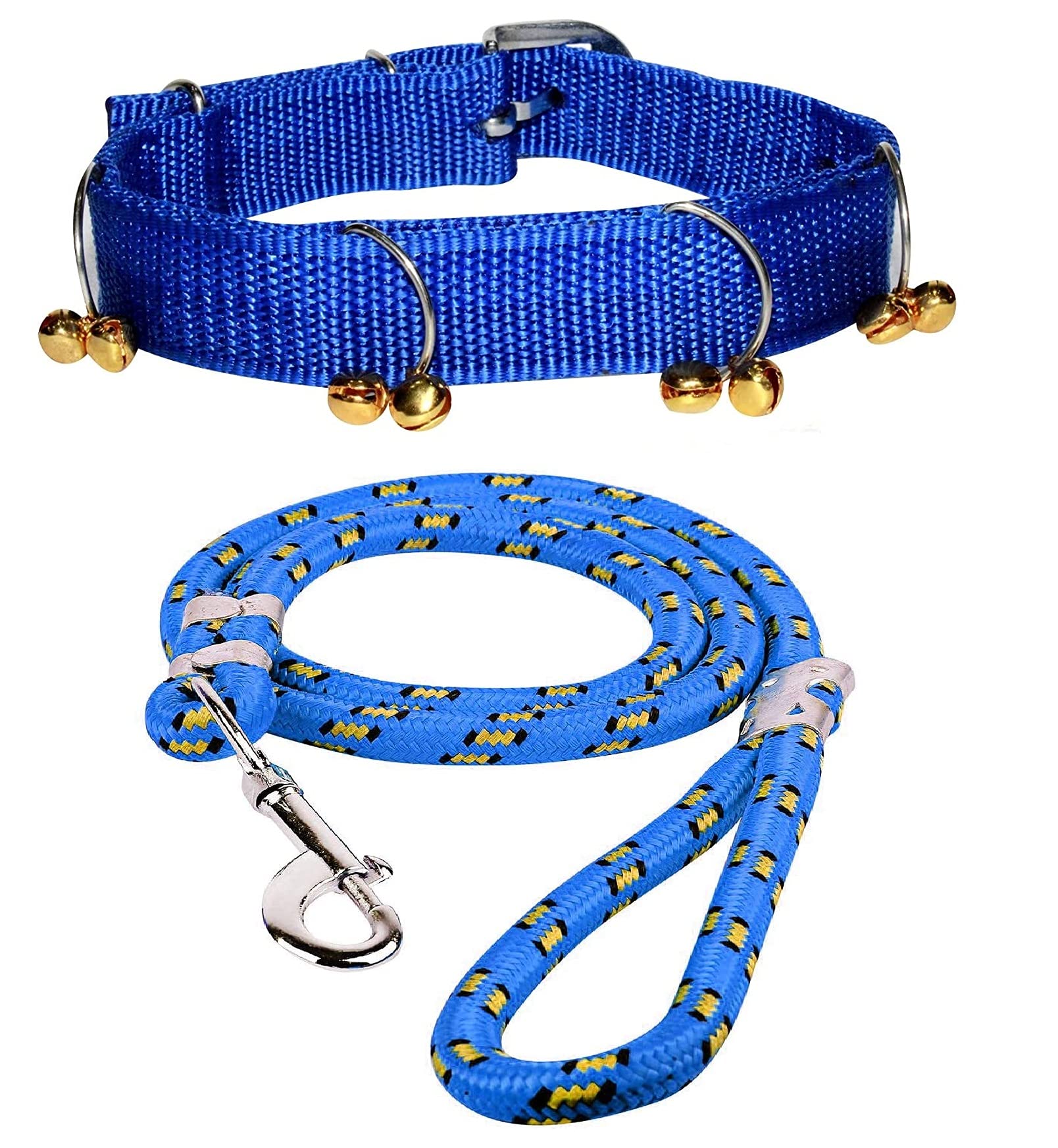 THE DDS STORE Dog Belt Combo of Ghungroo Collar with Lead 1.5m Lengthy Dog 1.inch Collar & Leash Best for Small to Medium Breed Dogs, Puppies (Blue, Printed Leash & Plain Collar) (B098LPRZK5) Amazon Price History, Amazon Price Tracker