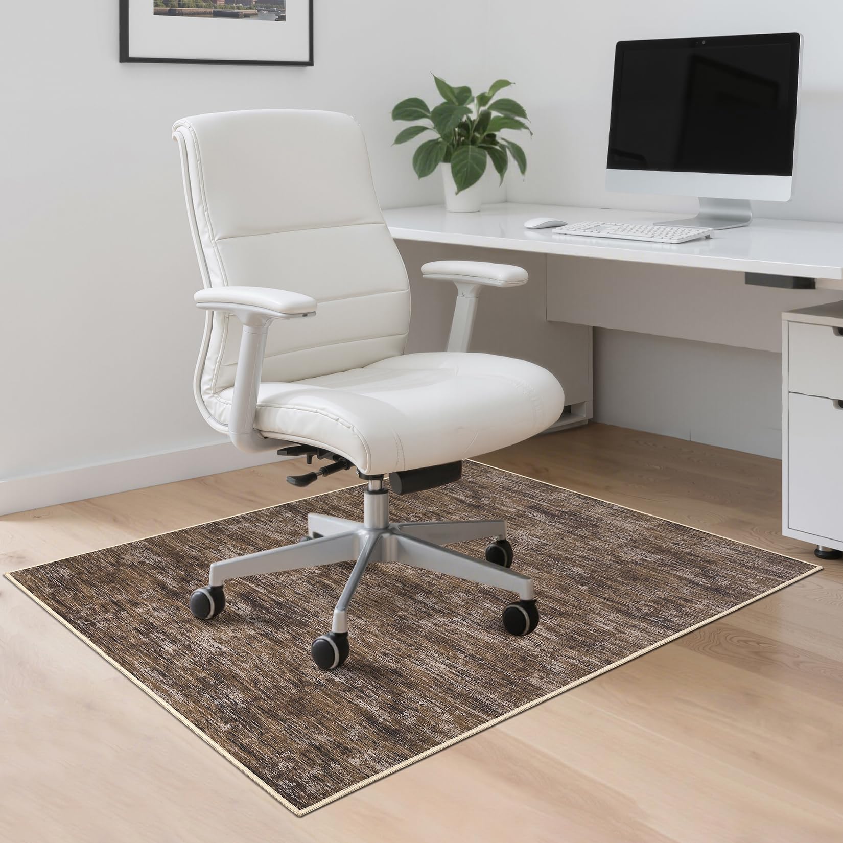 RUGSREAL Office Chair Mat for Hardwood Floor Tile 36x48 Heavy Duty Office Rug Pad for Rolling Chairs Noise-Reduced