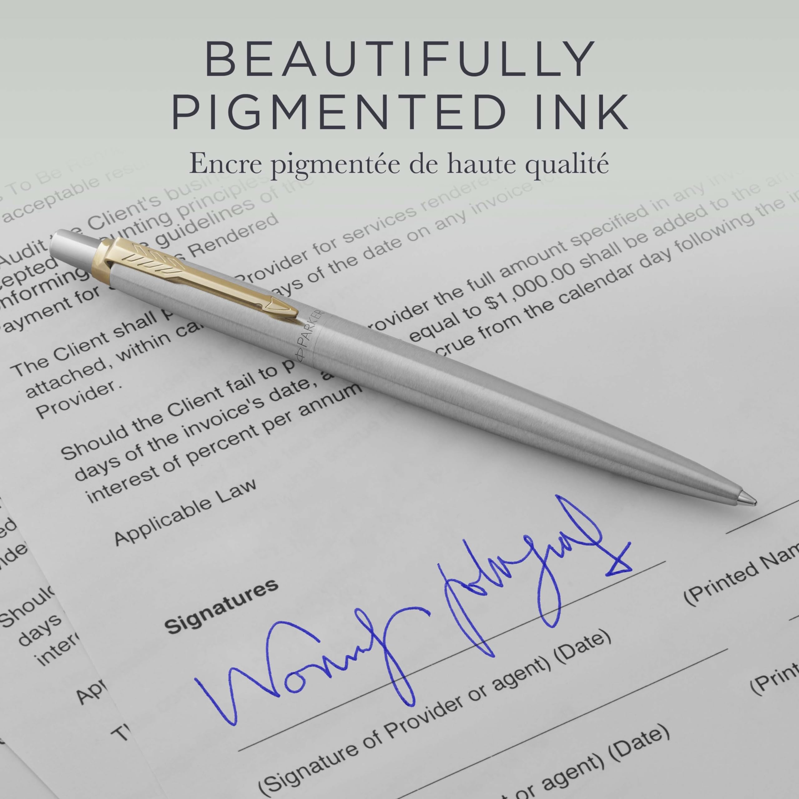 Parker Recambios de bolígrafo de metal | Punta media de 0,7 mm | Tinta azul QUINKflow | Paquete de 20
