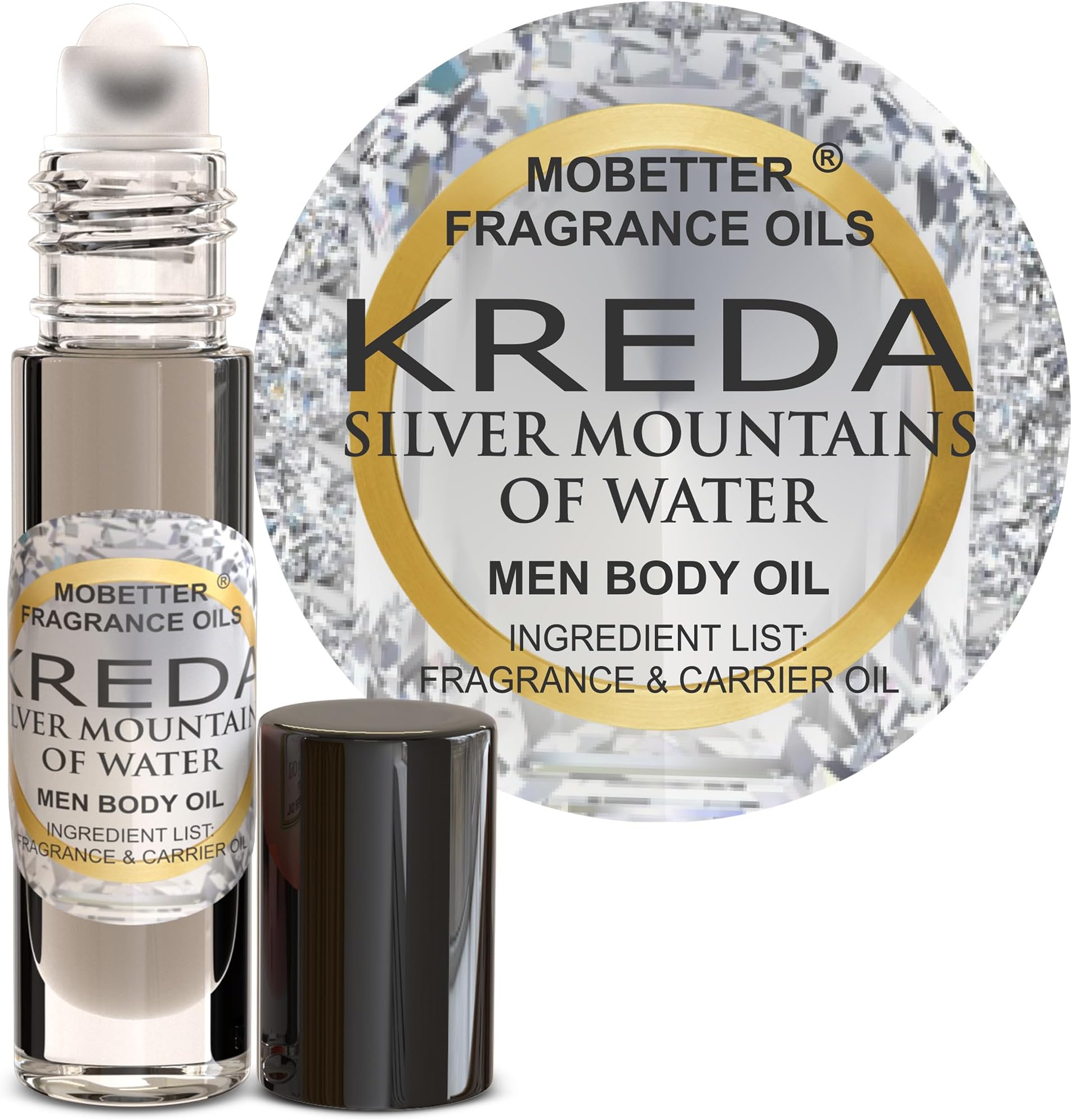 MOBETTER FRAGRANCE OILS Kreda Silver Mountains of Water Men Fragrance Body Oil