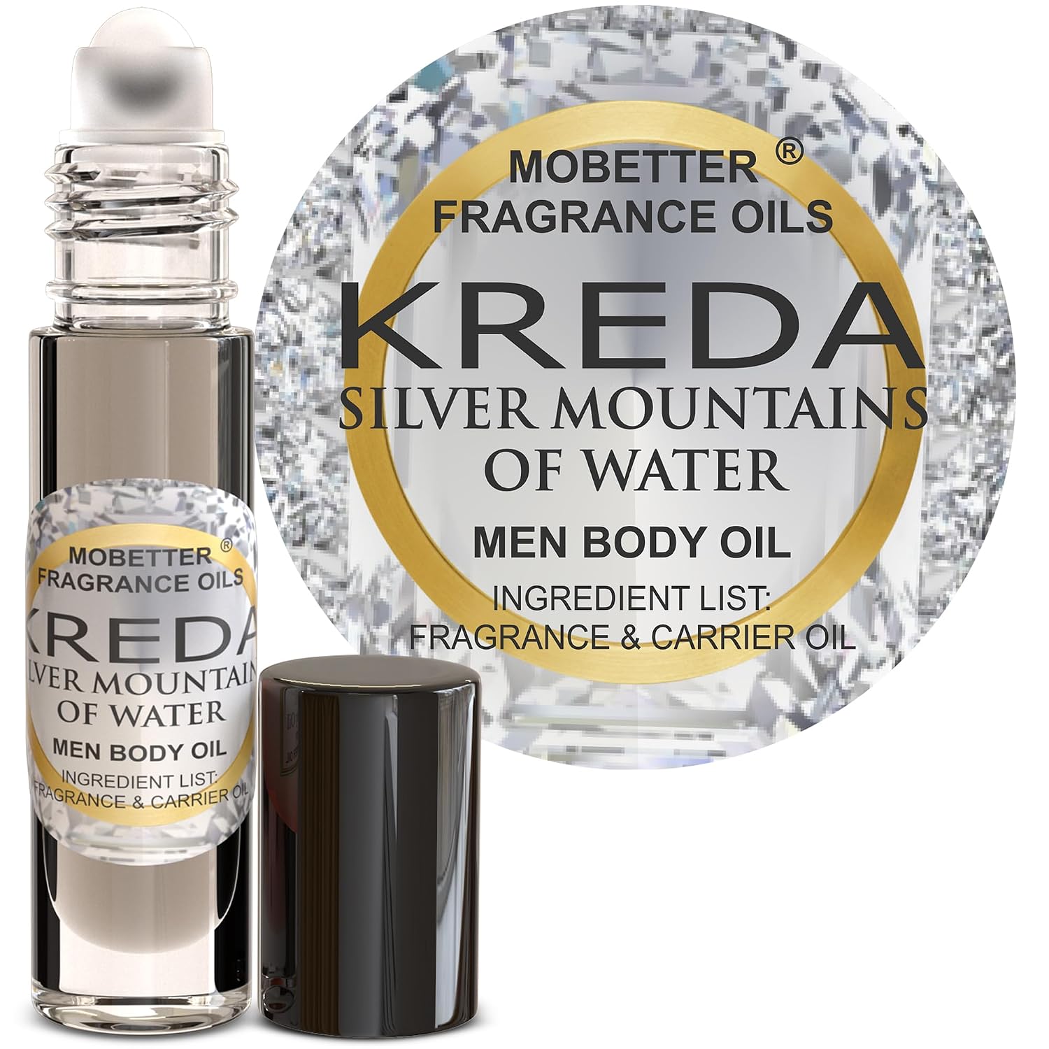 MOBETTER FRAGRANCE OILS Kreda Silver Mountains of Water Men Fragrance Body Oil