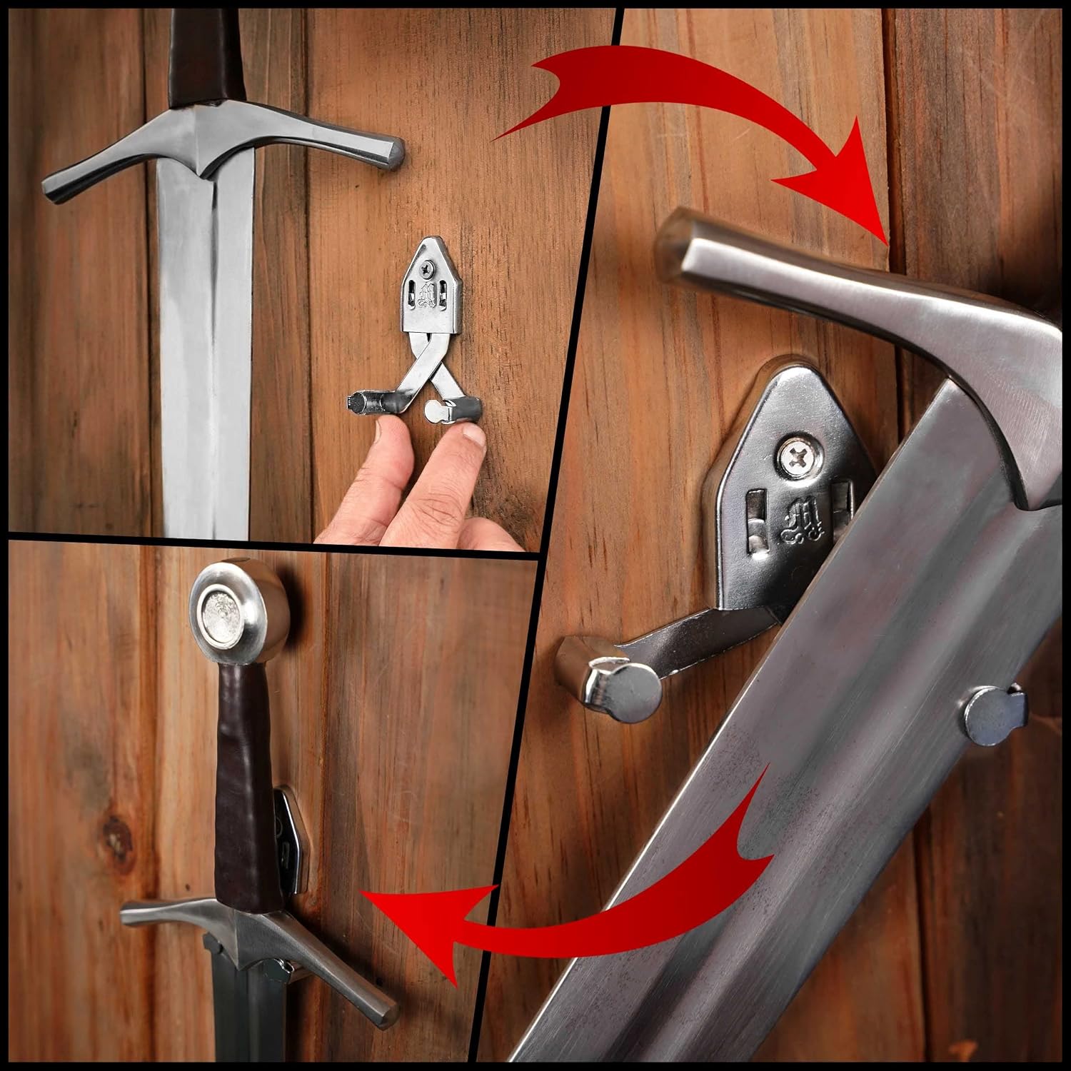 Mythrojan Metal Single Sword Vertical Wall Mount Universal Sword Holder Wall Display